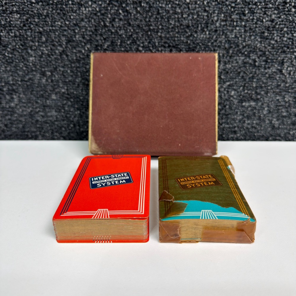 Vintage Inter-State System Playing Cards Brown & Bigelow Double Deck Tax Stamp